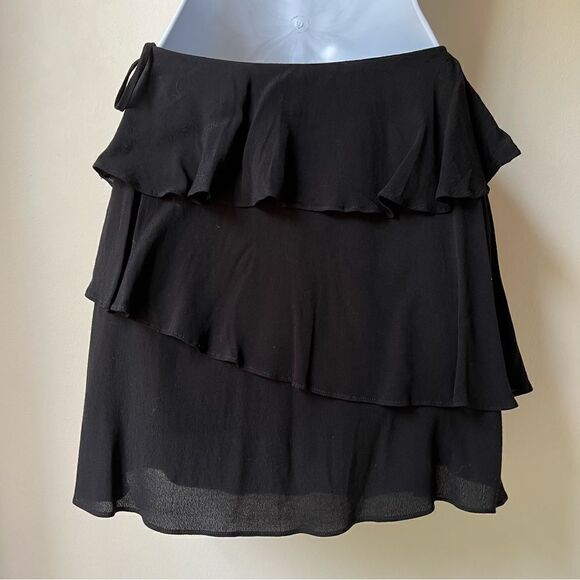 Gianni Bini Women's black tiered miniskirt Layer free-flowing ties-xs/small NWT - Picture 5 of 15